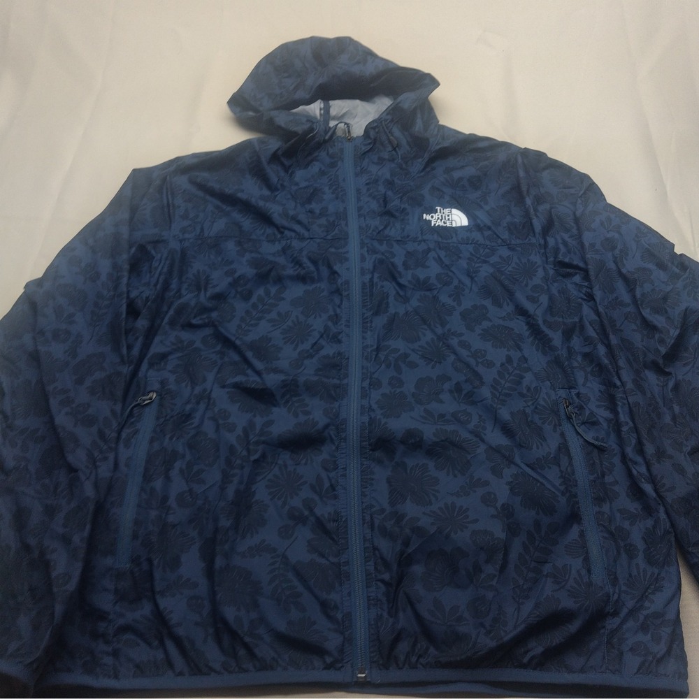 The North Face Printed Cyclone Hoodie Mens Sz L Blue Windwall Full Zip Pockets
